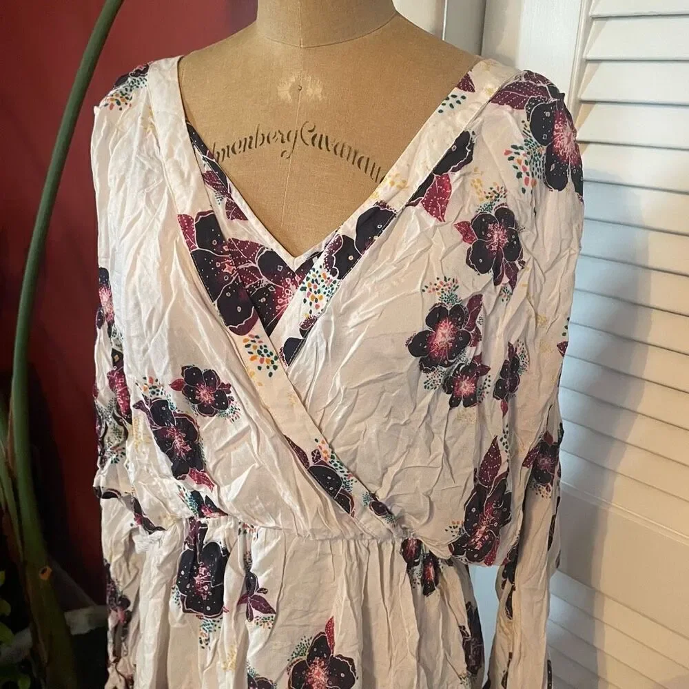 FREE PEOPLE | tuscan dreams floral bell sleeve tunic S/M - Picture 4 of 12